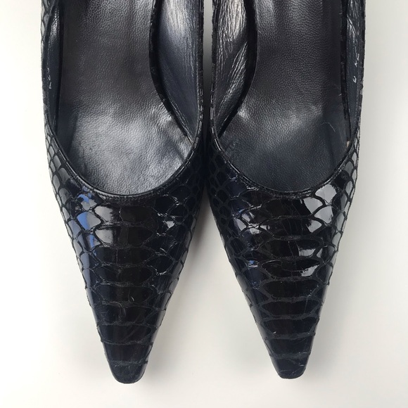 Stuart Weitzman Black Pointy Toe Slingback Pumps - Picture 3 of 7